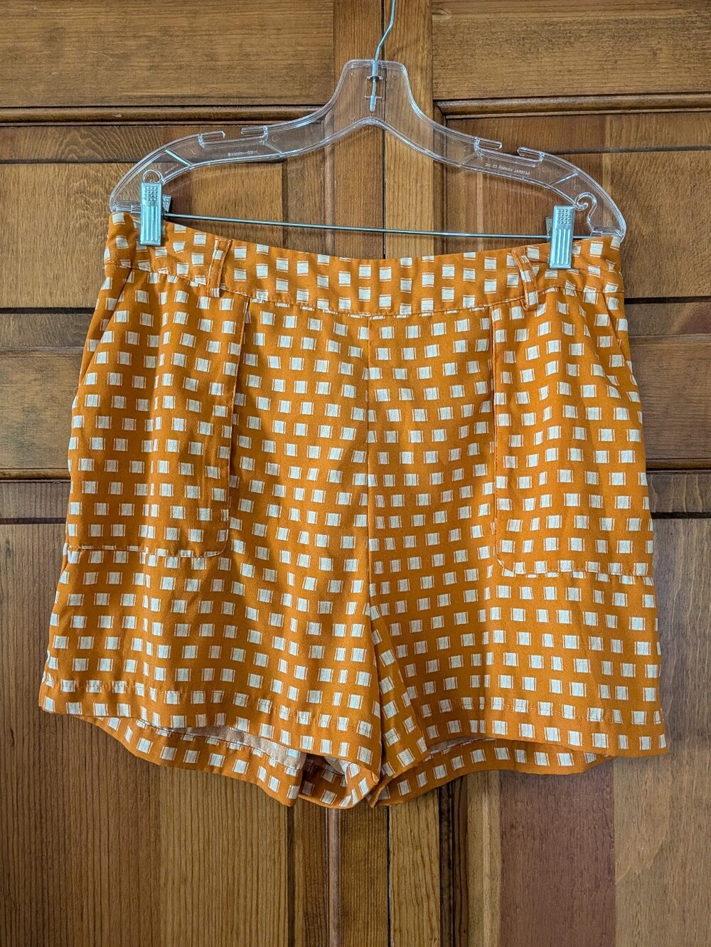 a new day Orange and White Gingham High-Waist Shorts